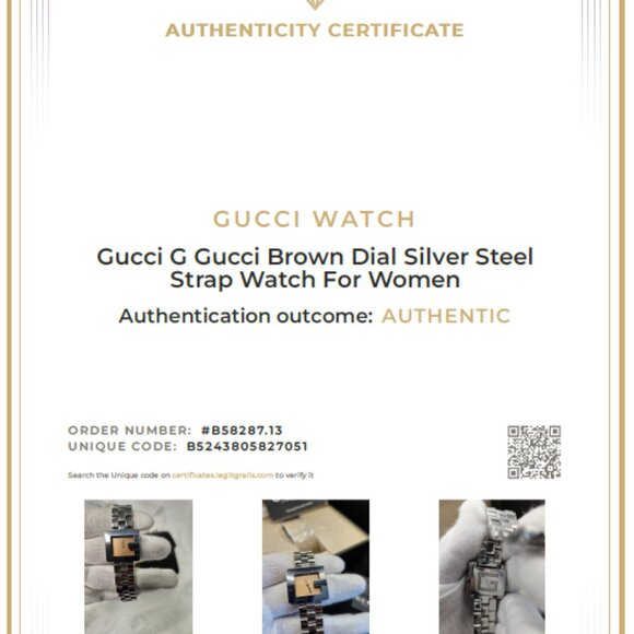 Authentic GUCCI 3605L G-Shape Copper Dial Stainless Steel Women's watch - Picture 5 of 17